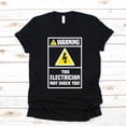 thumbnail image 1 of Warning Electrician May Shock You Sparky Voltage Graphic Tee Shirt,for unisex up to size 5XL, 1 of 2