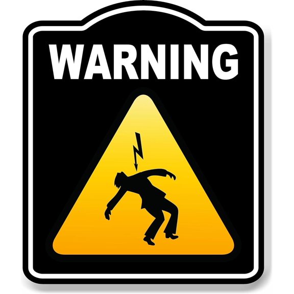 Warning Electrocution Risk Caution OSHA Danger BLACK Aluminum Composite Sign, 8.5"x10"