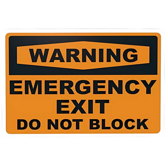 Warning Emergency Exit, Do Not Block Warning Sign - 8"x12" Exit Security Metal Sign for Home Business Outdoor Indoor Road Yard Garage Street Wall, Emergency Exit