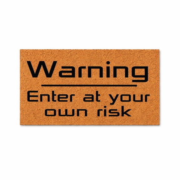 Warning Enter At Your Own Risk Doormat, Funny Welcome Mat, Front Door Entry Rug, Housewarming Gift, Porch Decor 3014 (16x24 inches) 3014