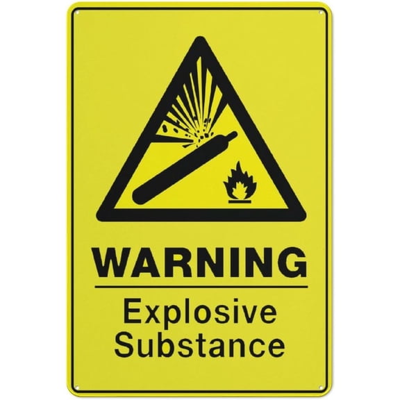 Warning Explosive Substance Sign Metal Signs 8"x12"ch Rust Free Aluminum,Uv Ink Printing,DurableWeatherproof Outdoor For Home