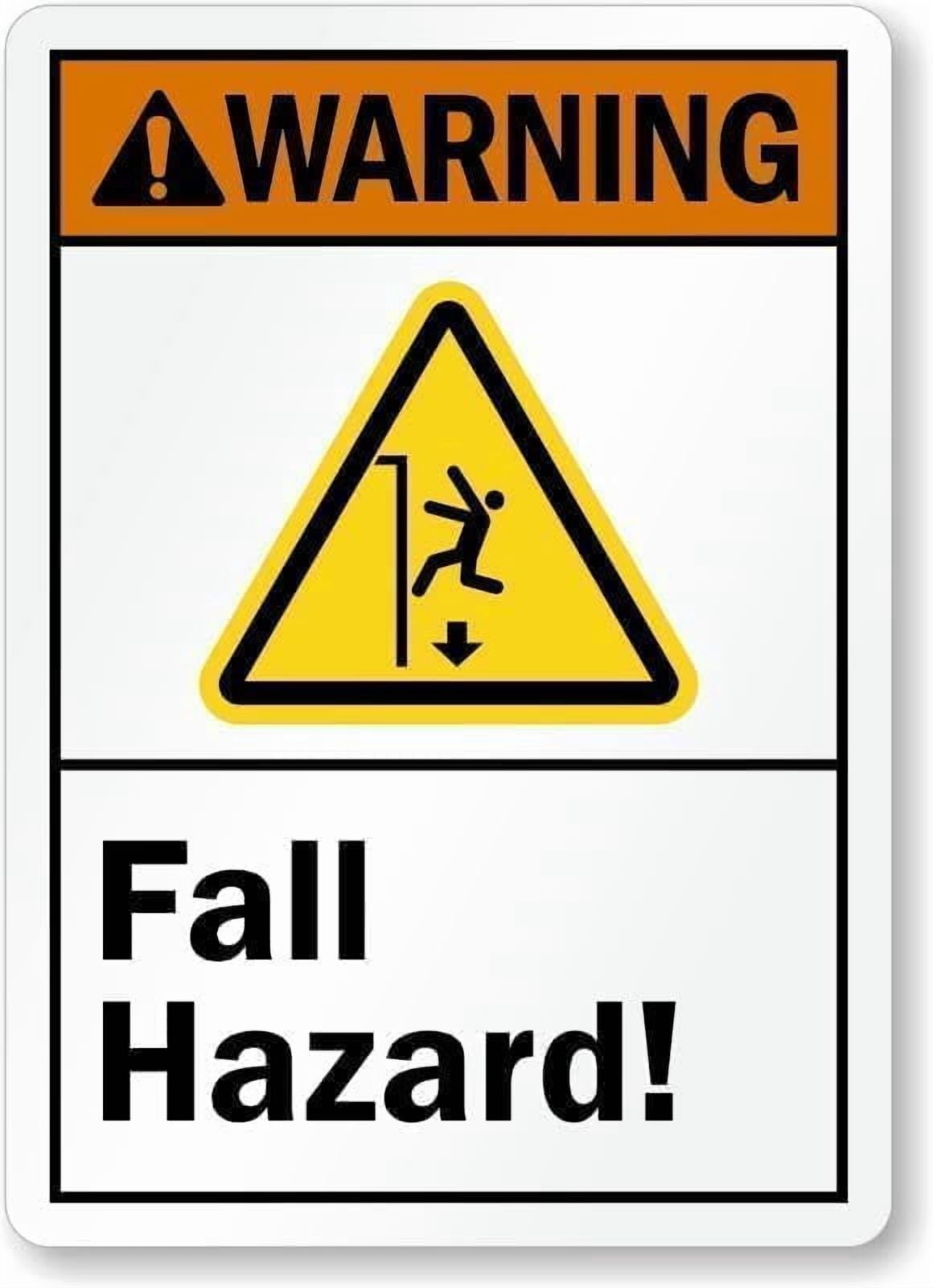 Warning Fall Hazard Sign – 8x12 Inch Reflective RustFree Aluminum ...