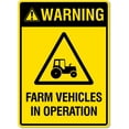 thumbnail image 1 of Warning Farm Vehicles In Operation Sign Farming Signs Metal Tin Sign 12x16 Inches Caution Danger Safety Security Warning Notice Signs, 1 of 5