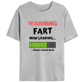 thumbnail image 1 of Warning Fart Loading Bar Print Tshirt Graphic Tees Shirts Funny Humor Gray S-3XL Casual Novelty Gift Tops, 1 of 5