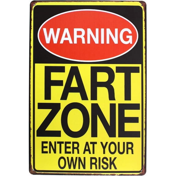Warning Fart Zone Metal Tin Sign Aluminum Warning Signs For Indoor & Outdoor Yard Lawn Sign Home Decor 8x12 inch