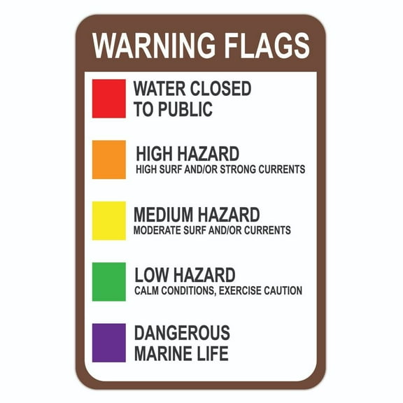 Warning Flags Metal Sign Size: 8 x 12 Inch