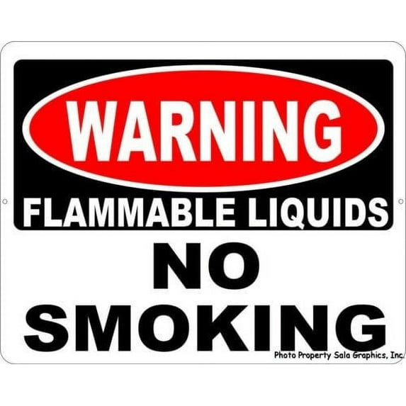 Warning Flammable Liquids No Smoking Sign