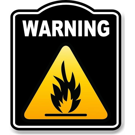 Warning Flammable Risk Caution OSHA Danger BLACK Aluminum Composite Sign, 8.5"x10"