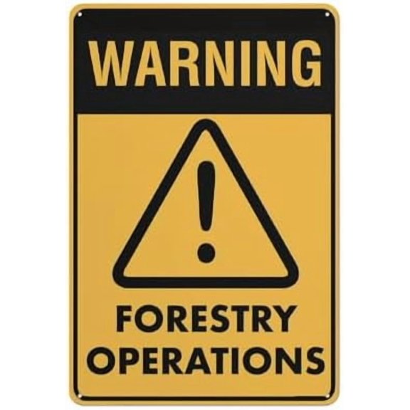 Warning Forestry Operations Sign Signs Outdoor, Uv Printed Aluminum 12 X 8 In, Weatherproof And Security Signs For Home Or Business