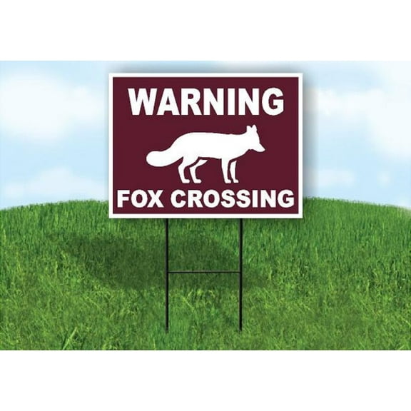 Warning Fox Crossing Trail Yard Sign Road Sign (Excluding Stand) SIZE: 8" x 12"
