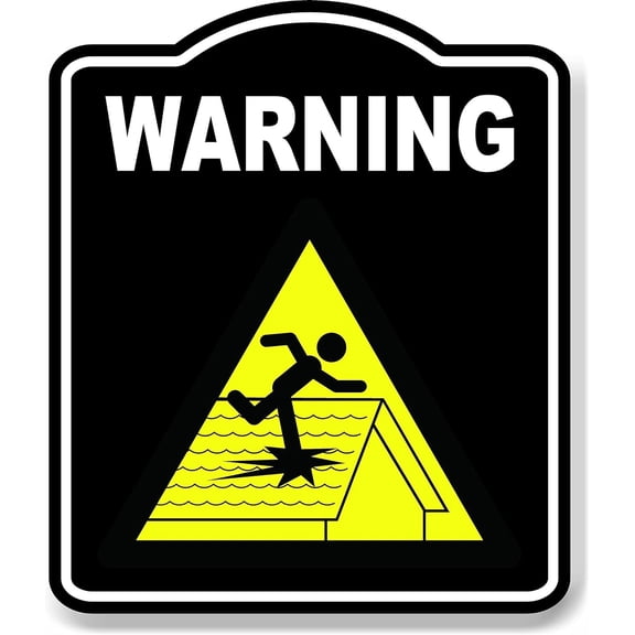 Warning Fragile Caution OSHA Danger BLACK Aluminum Composite Sign, 8.5"x10"