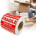 thumbnail image 1 of Warning Fragile Tape, Warning Stickers Fragile Labels, 3 x 2 Inch Handle with Care 500 Fragile Stickers for Shipping Moving Glass Permanent Adhesive Fragile Labels (1 Roll, 500 Labels), 1 of 9
