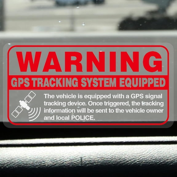 Warning GPS Tracking System Equipped Car Sticker 4x2 Inches Anti-Theft Protect Vehicle Windows Safety Warning Decals Waterproof Door Cling 8 Pack Red