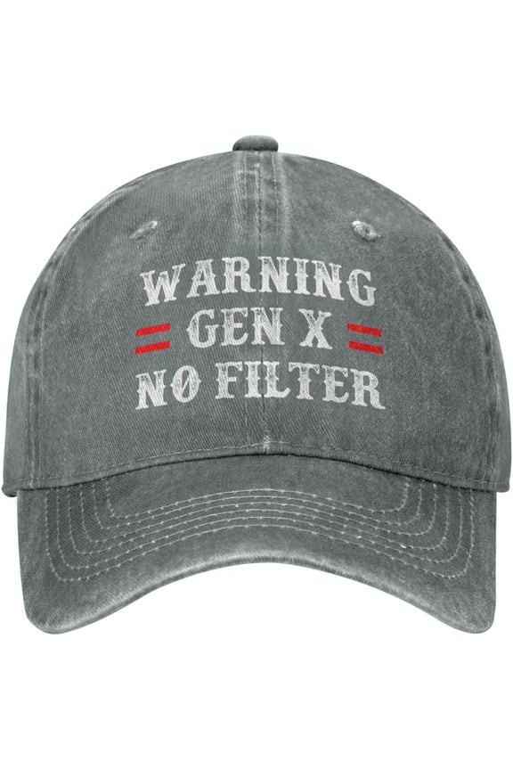 Warning Gen X No Filter Hat for Men Dad Hat with Design Caps