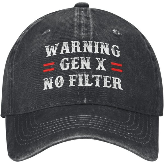 Warning Gen X No Filter Hat for Men Dad Hat with Design Caps