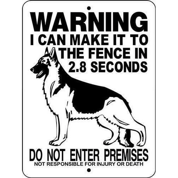 Warning German Shepherd Aluminum Sign