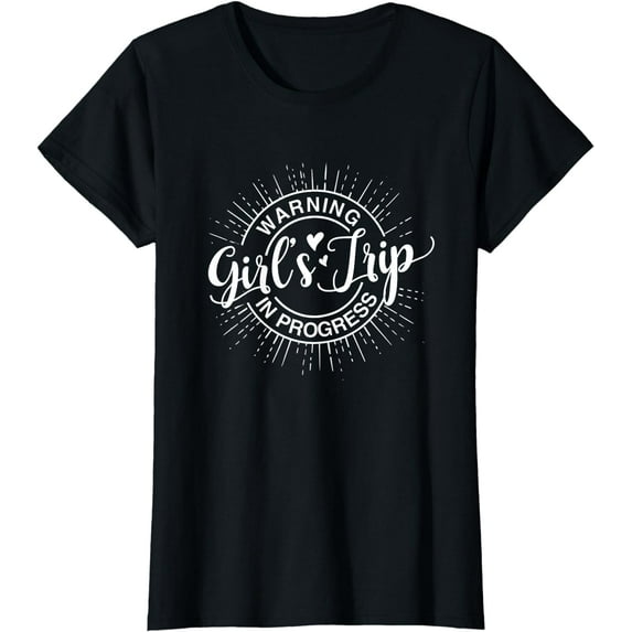 Warning Girl's Trip In Progress Summer Beach Summertime T-Shirt