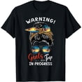 thumbnail image 1 of Warning Girls Trip 2024 in Progress Messy Bun Beach Weekend T-Shirt, 1 of 4