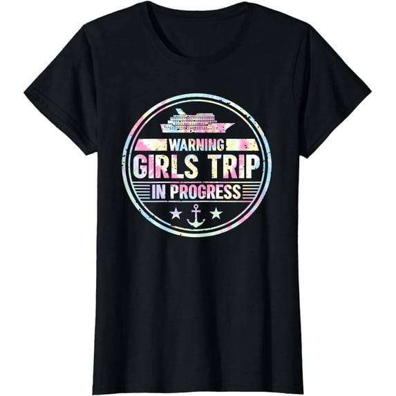 Warning Girls Trip in Progress Funny Girls Trip Summer T-Shirt