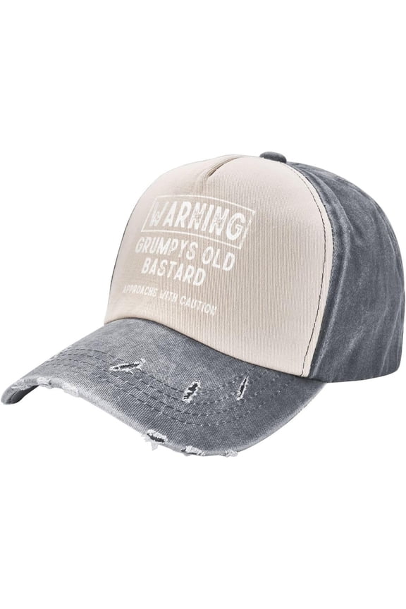 Warning Grumpys Old Bastards Approachs with Caution Hat Adjustable Baseball Cap Dad Hat for Women Men,Dark Red