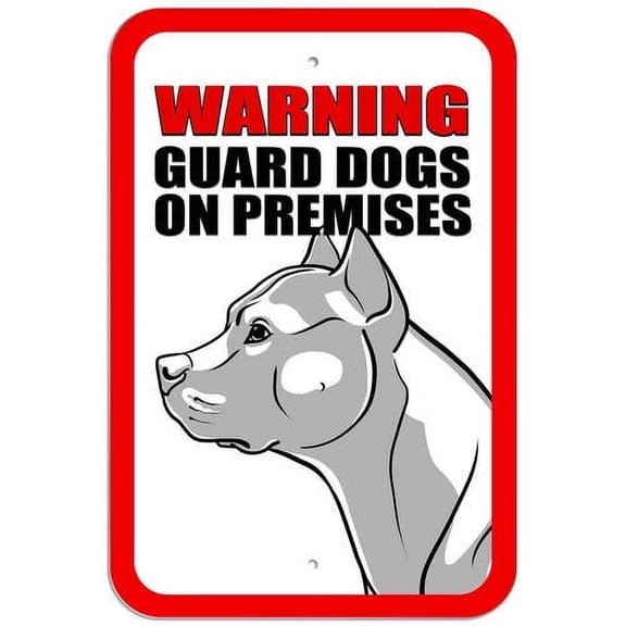 Warning Guard Dogs on Premises Pit Bull Terrier Sign