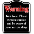 thumbnail image 1 of Warning Gun Zone Please exercise caution Red BLACK Aluminum Composite Sign, 20"x24", 1 of 9
