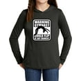 thumbnail image 1 of Warning Gymnast Kids Long Sleeve Hoodie, Large Black, 1 of 3