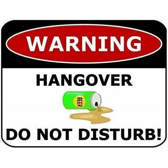 Warning Hangover Do Not Disturb Funny Metal Aluminum Sign Size: 8 x 12 Inch