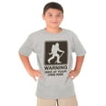 thumbnail image 1 of Warning Hike Your Own Risk Bigfoot Crewneck T Shirts Boy Girl Teen Brisco Brands L, 1 of 1