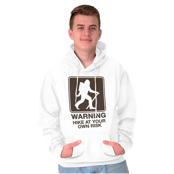Warning Hike Your Own Risk Bigfoot Unisex Plus Fleece Graphic Hoodie Brisco Brands 4X