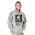 thumbnail image 1 of Warning Hike Your Own Risk Bigfoot Unisex Fleece Graphic Zip Up Hoodie Brisco Brands 2X, 1 of 5