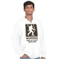 thumbnail image 1 of Warning Hike Your Own Risk Bigfoot Zip Up Hoodie Men's Women's Brisco Brands S, 1 of 6