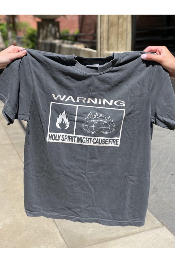 Warning: Holy Spirit Might Cause Fire Graphic Tee | Faith Statement Tee Sweatshirt All Size S-5XL