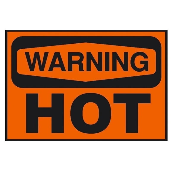 Warning Hot Safety Sign Metal Wall Sign Size: 16 x 12 Inch