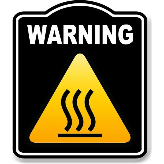 Warning Hot Surface Caution OSHA Danger BLACK Aluminum Composite Sign, 8.5"x10"
