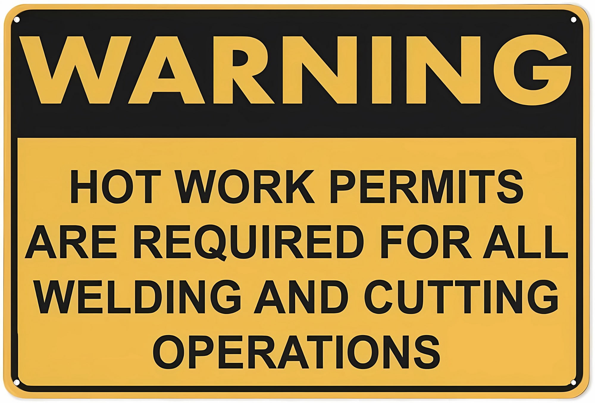 Warning Hot Works Permits Required Tin Sign - 12×8 Inches, Garden Yard ...