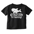 thumbnail image 1 of Warning I'm Teething Funny Shark Toddler Boy Girl T Shirt Infant Toddler Brisco Brands 18M, 1 of 6