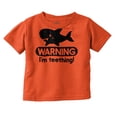 thumbnail image 1 of Warning I'm Teething Funny Shark Toddler Boy Girl T Shirt Infant Toddler Brisco Brands 5T, 1 of 6