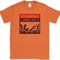 thumbnail image 1 of Warning If Zombies Chase Us I'm Tripping You T-Shirt Funny Humor TWD Tee - Orange, 5XL, 1 of 1