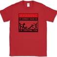 thumbnail image 1 of Warning If Zombies Chase Us I'm Tripping You T-Shirt Funny Humor TWD Tee - Red, 2XL, 1 of 1
