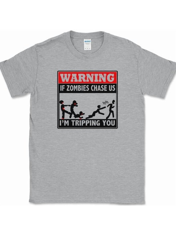 Warning If Zombies Chase Us I'm Tripping You Twd Graphic Theme For Special Events T-Shirt, Size S-5XL