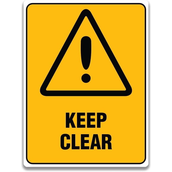 Warning - KEEP CLEAR SIGN - 8"x12" Metal Sign - Tin Warning Plaque for Indoor & Outdoor Use