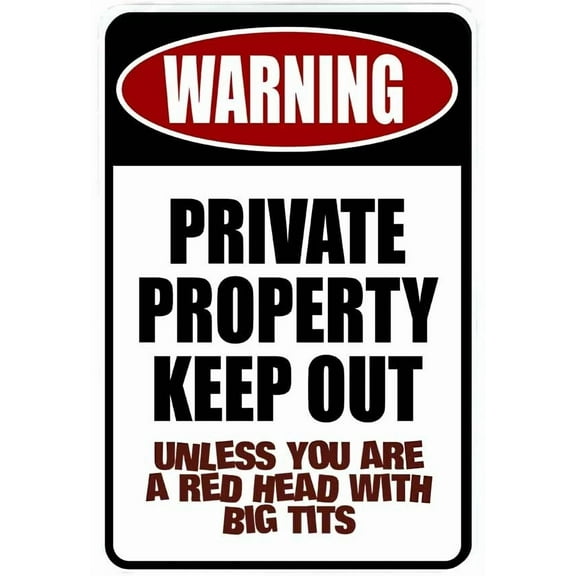 Warning Keep Out Unless Red Head Sign Metal Funny Man Cave Home Decor H135