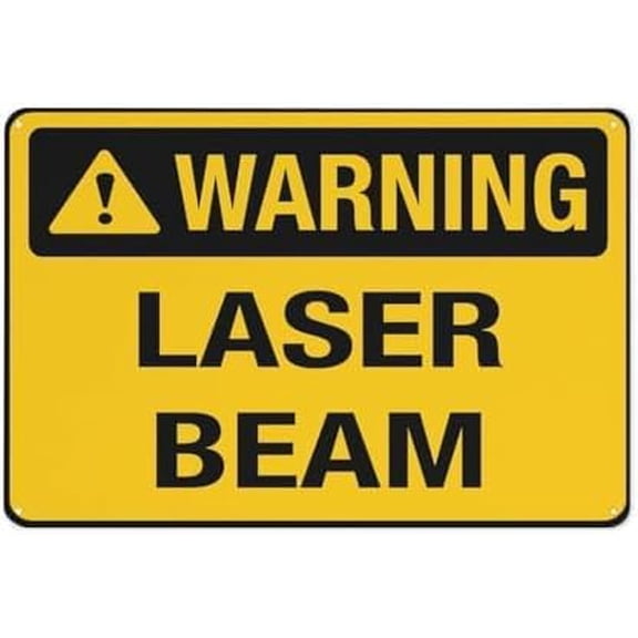 Warning Laser Beam Security Sign 8"x12", Outdoor Indoor Facility Hazard Alert