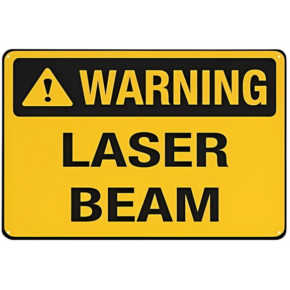 Warning Laser Beam Warning Sticker - 8"x12" Security Outdoor Sign, Laser Zone, Eye Protection