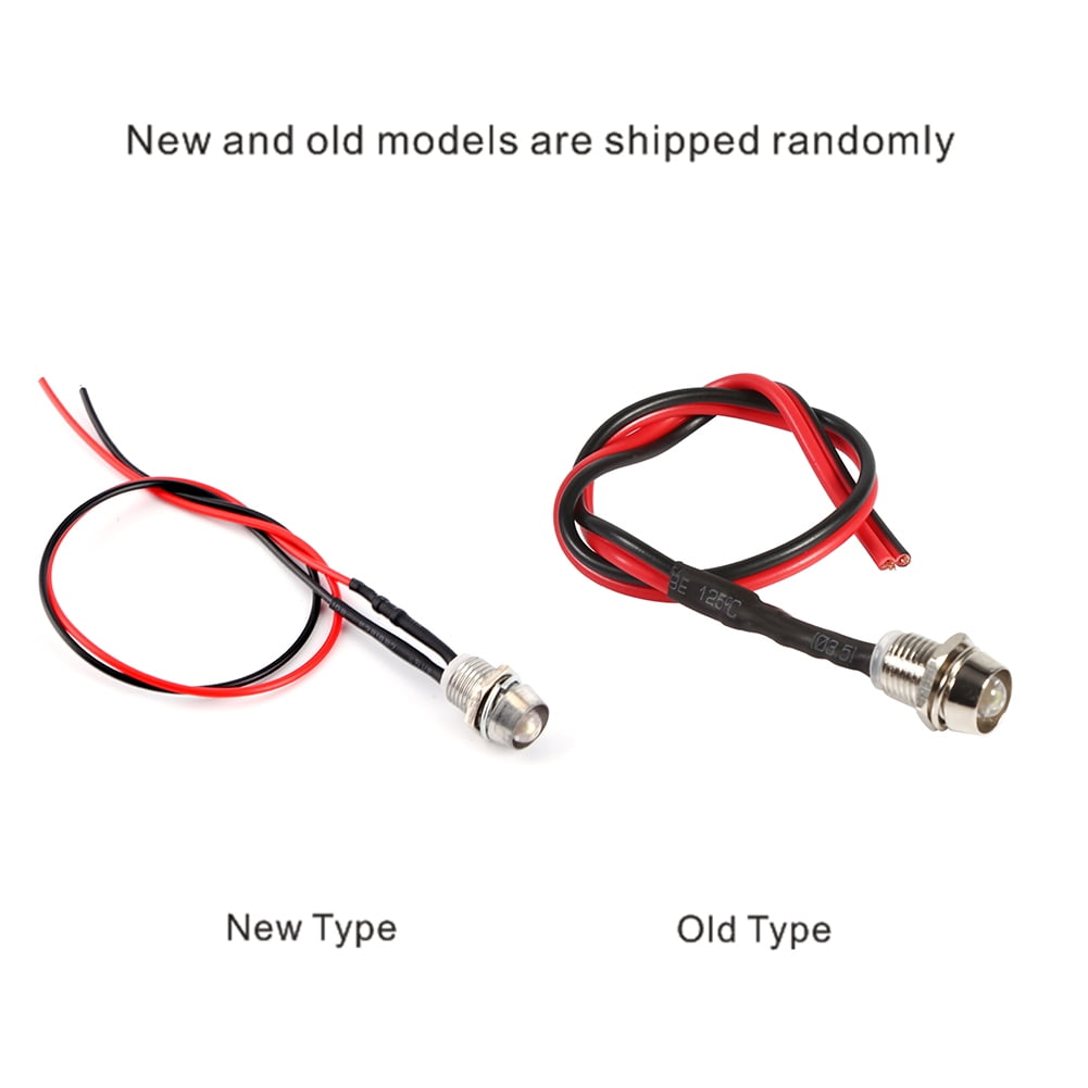 Warning Light,Car Metal Indicator Light 4 Pcs 12v 8mm LED Panel Pilot