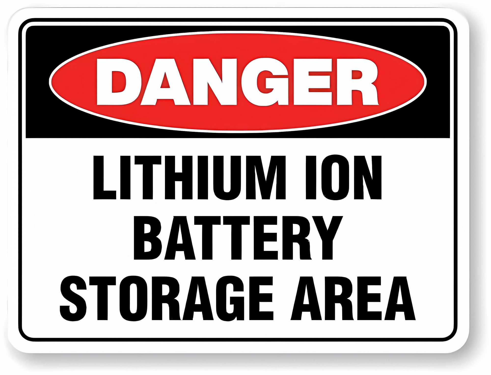 Warning Lithium Ion Battery Storage Area Sign - 8"x12" Rust-Proof ...