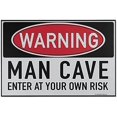 thumbnail image 1 of Warning Man Cave Enter at Your Own Risk 3x2 Feet Funny Area Rug Indoor Welcome Mat Doormat Accent Home Decor, 1 of 4