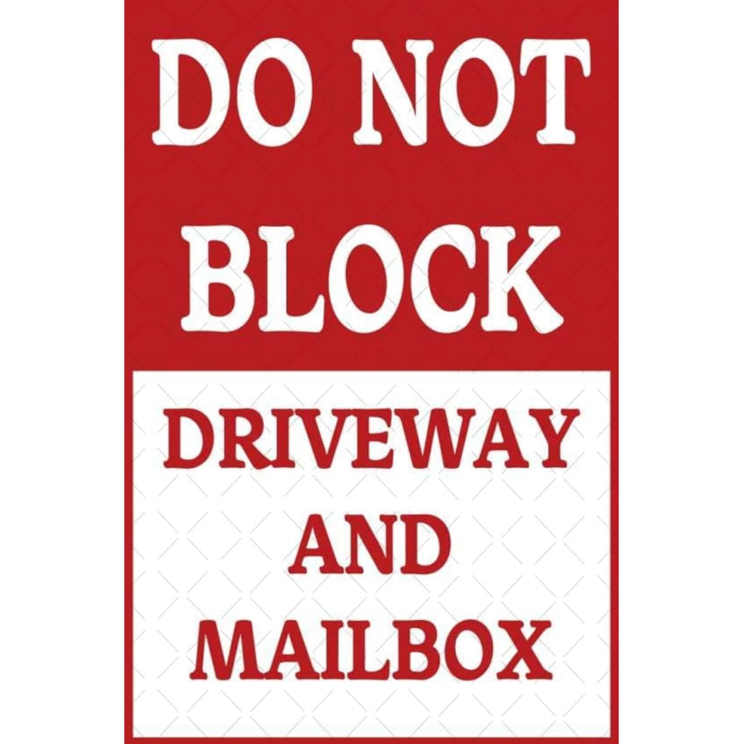 Warning Metai Sign Do Not Block Driveway and Mailbox Metal Tin No ...