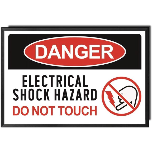 Warning Metal Tin Sign Danger Electrical Shock Hazard Do Not Touch Metal Sign for Pub 8 X 12 Inch